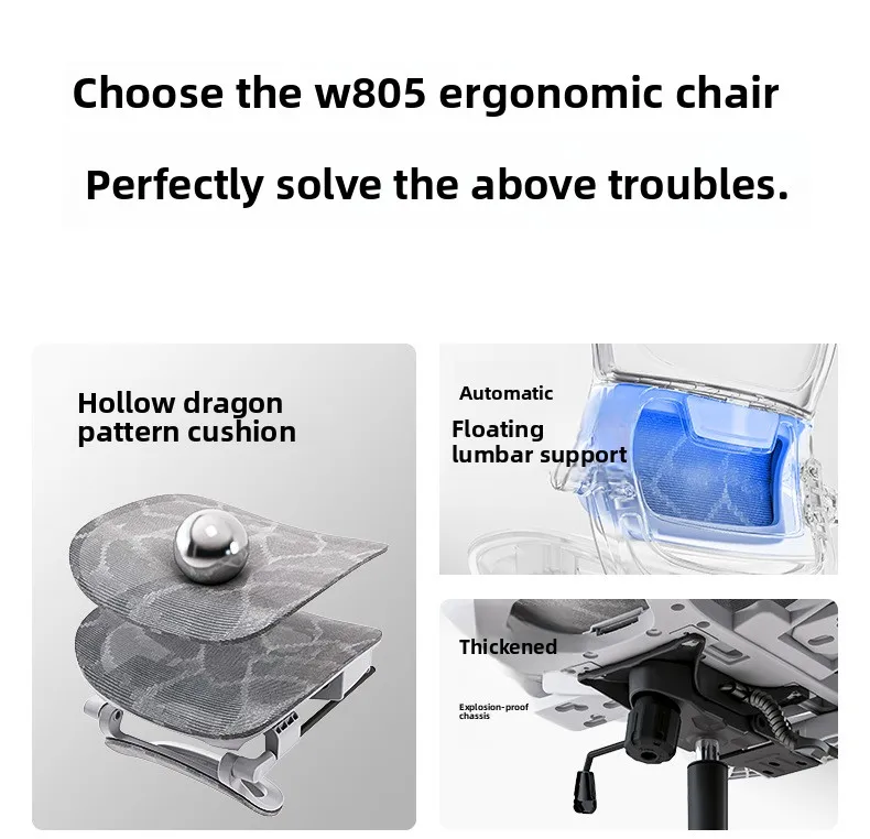 UVR Mesh Office Chair Home Ergonomic Design Backrest Armrest Stool Home Games Athletic Chair Reclining Boss Chair Furniture