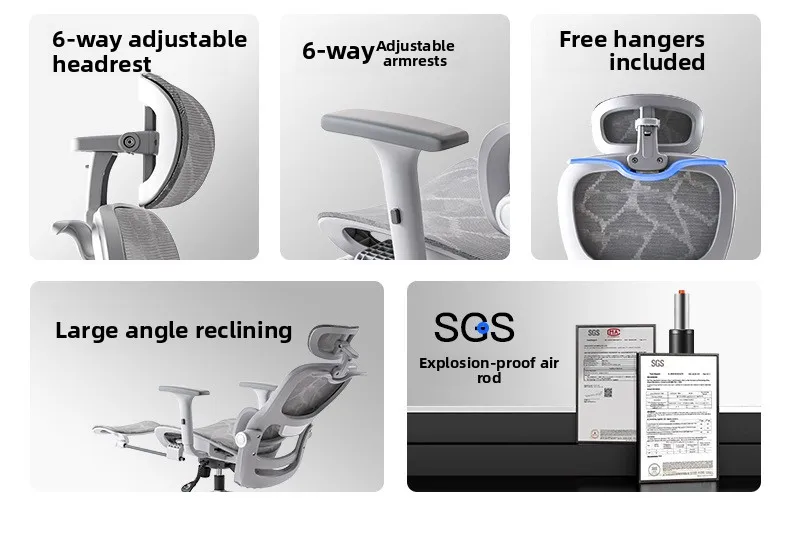 UVR Mesh Office Chair Home Ergonomic Design Backrest Armrest Stool Home Games Athletic Chair Reclining Boss Chair Furniture