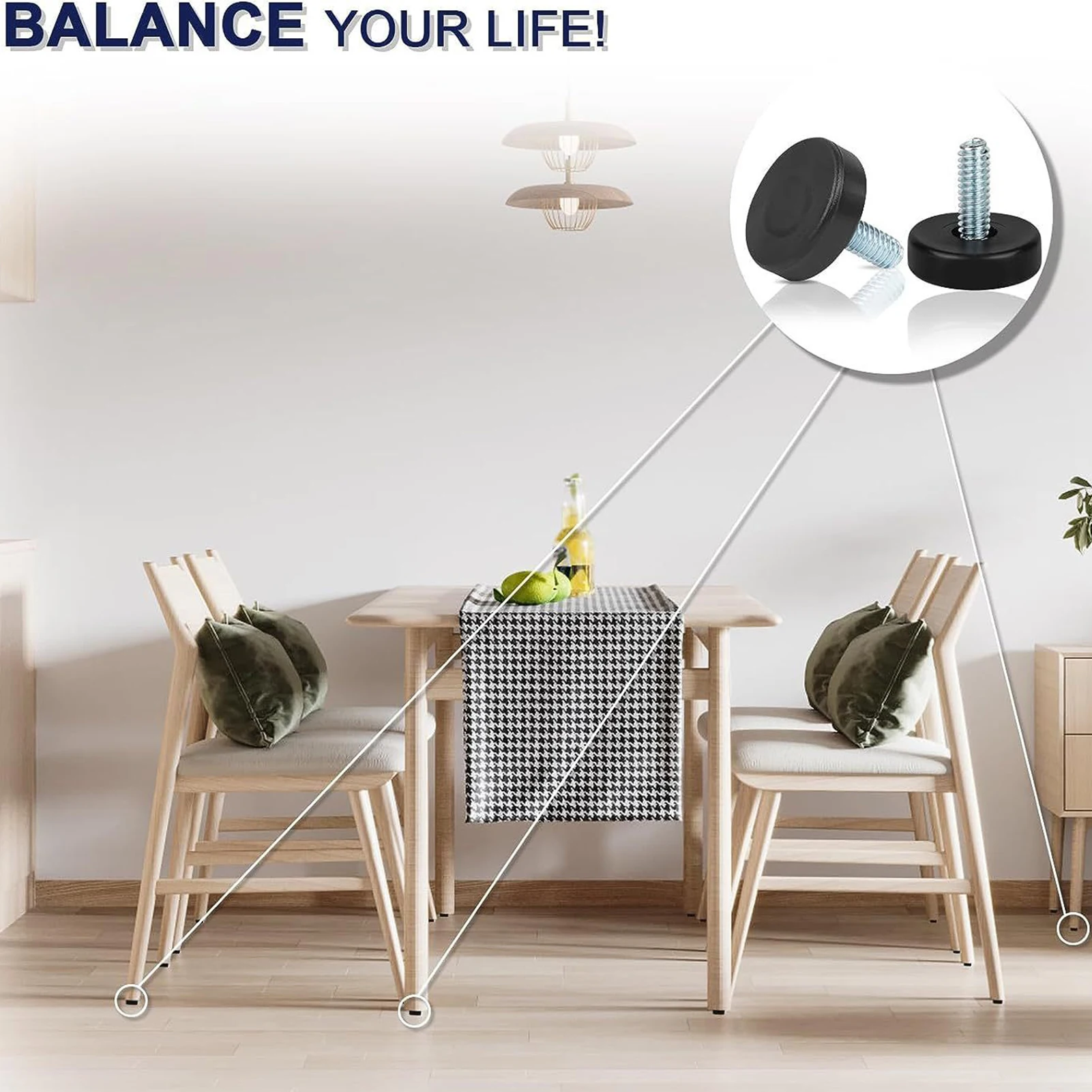 24/16/12/8pcs T-Shaped Furniture Leveler Heavy Duty Threaded Levelers Furniture Legs for Table Chair Cabinet Accessories