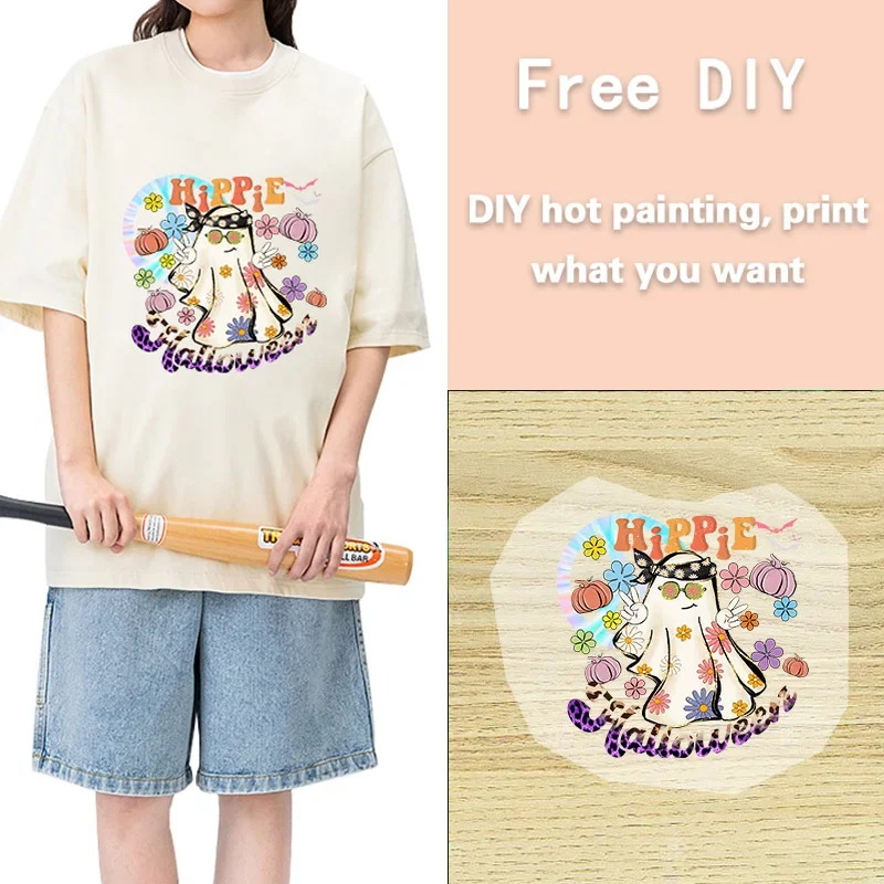 Customized logo hot stamping and heat transfer stickers for clothing DIY, washable clothing hot stickers, DTF color vinyl