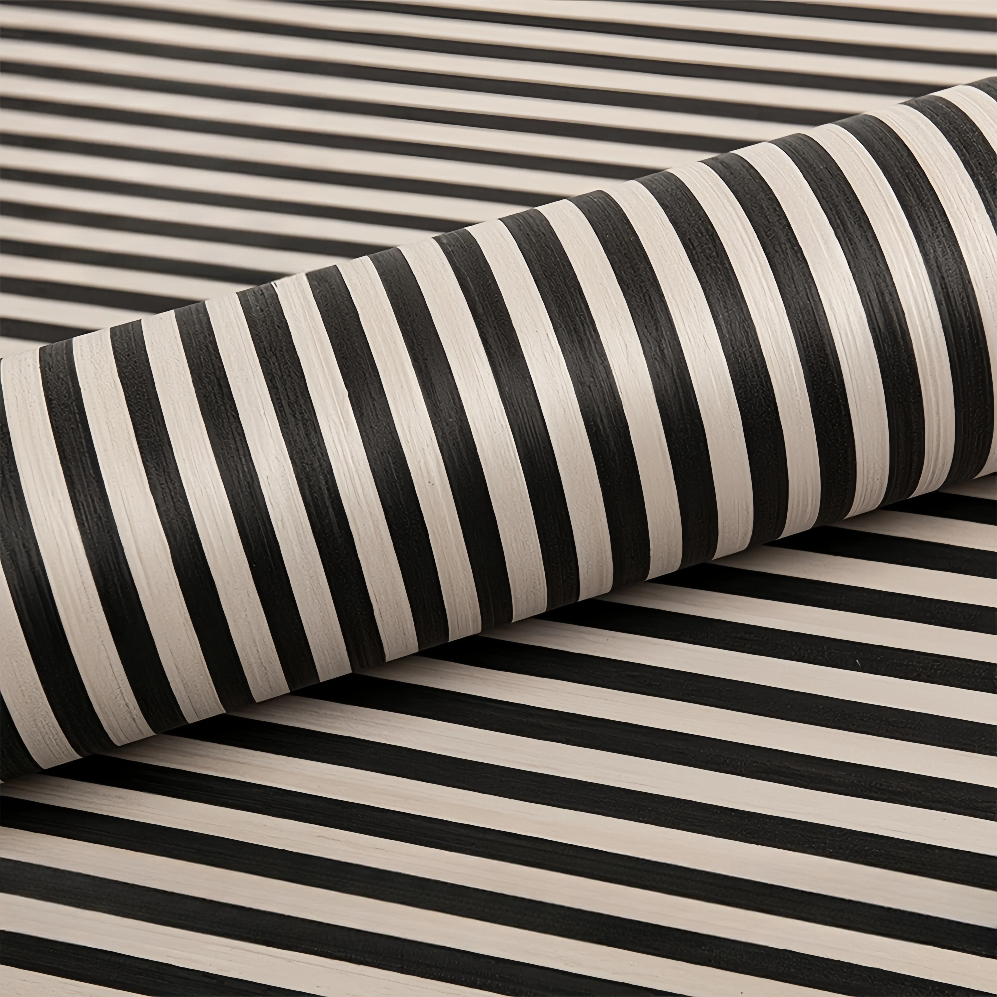 58x250cm Black and White Striped Engineered Wood Veneer Furniture Renovation Wall Paneling DIY Crafts Decorative Surface Sheets