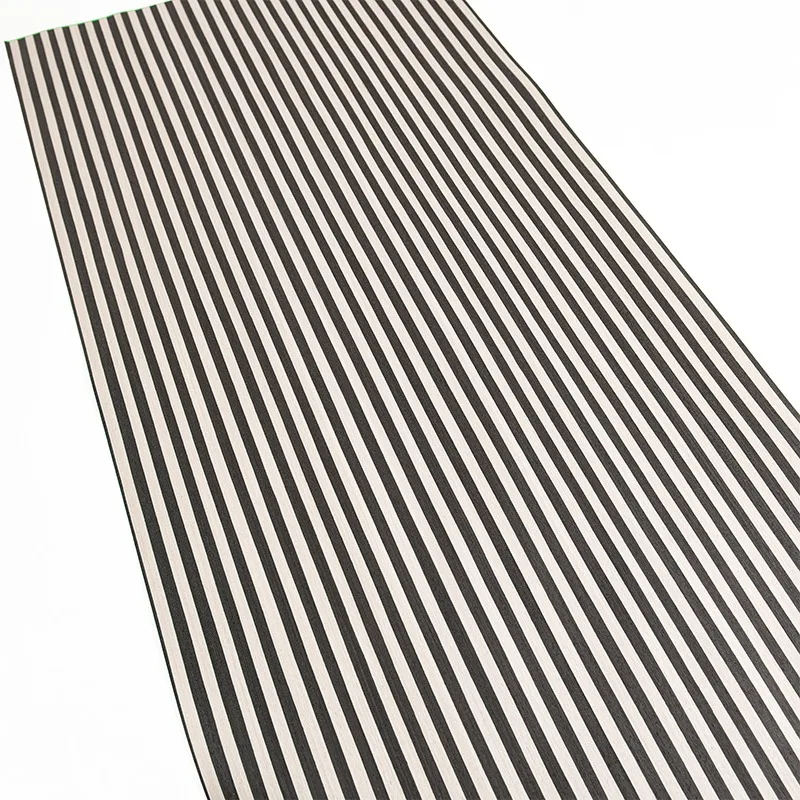 58x250cm Black and White Striped Engineered Wood Veneer Furniture Renovation Wall Paneling DIY Crafts Decorative Surface Sheets