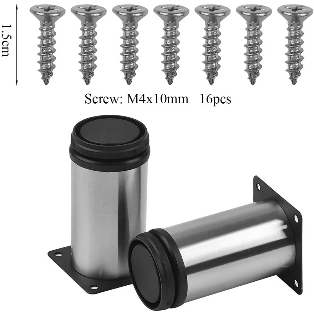 Metal Furniture Legs Adjustable Table Legs,4pcs Stainless Steel Kitchen Feet for Cabinet Furniture, Office Furniture,Sofa
