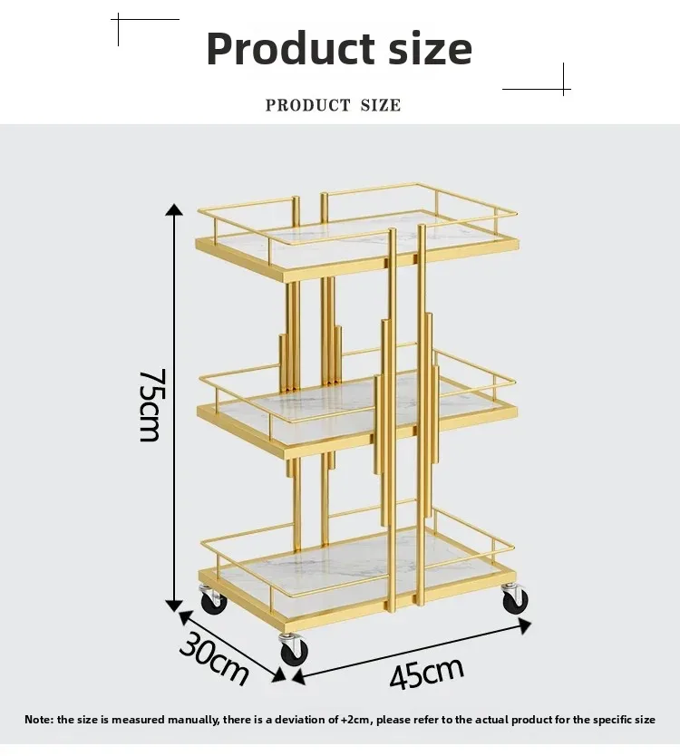 Luxury Iron Salon Trolley Manicure Mobile Tools Cart Modern Commercial Multi-Layer Storage Beauty Furniture