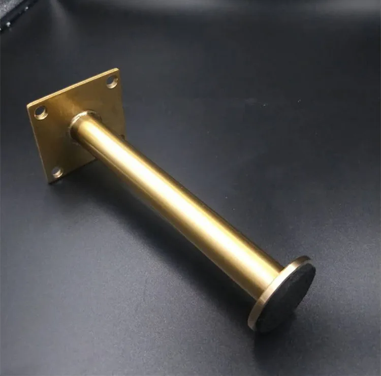 Stainless Steel Columniform Gold Sofa Leg Adjustable Furniture Foot Hardware Silver Color Metal Support Cabinet Feet 21cm/30cm