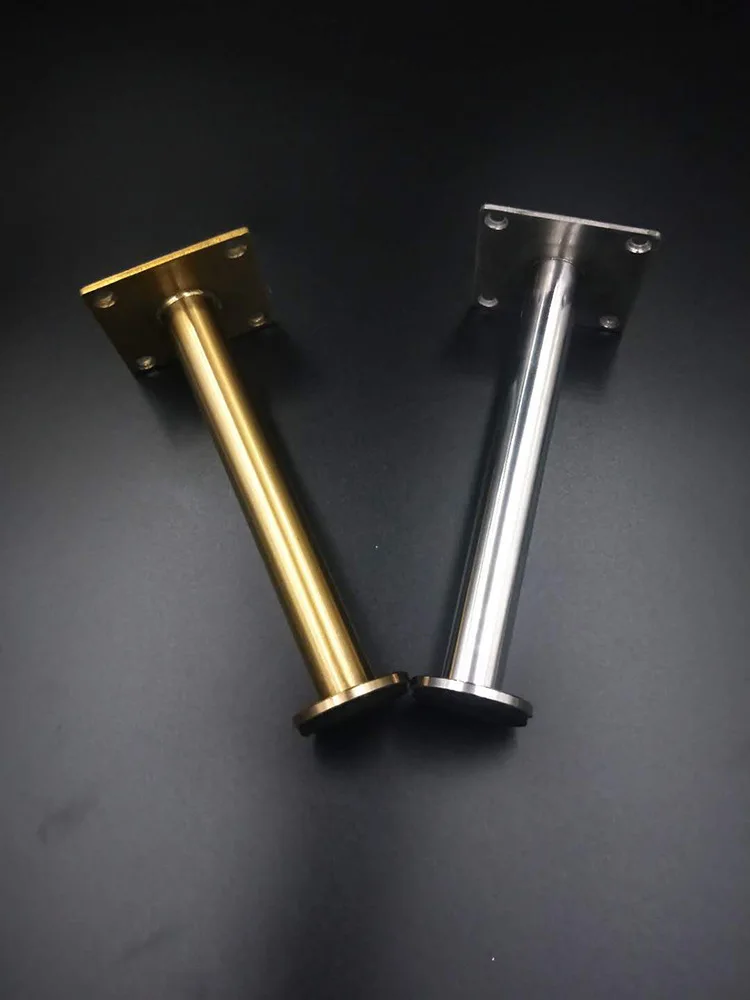Stainless Steel Columniform Gold Sofa Leg Adjustable Furniture Foot Hardware Silver Color Metal Support Cabinet Feet 21cm/30cm