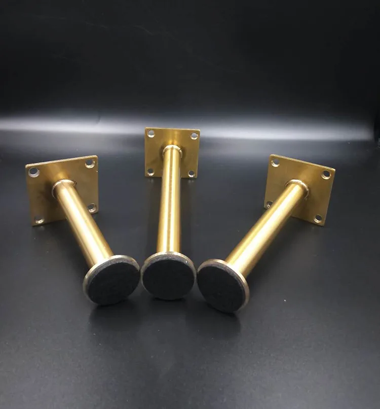 Stainless Steel Columniform Gold Sofa Leg Adjustable Furniture Foot Hardware Silver Color Metal Support Cabinet Feet 21cm/30cm