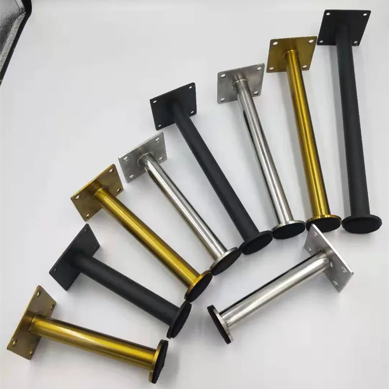 Stainless Steel Columniform Gold Sofa Leg Adjustable Furniture Foot Hardware Silver Color Metal Support Cabinet Feet 21cm/30cm