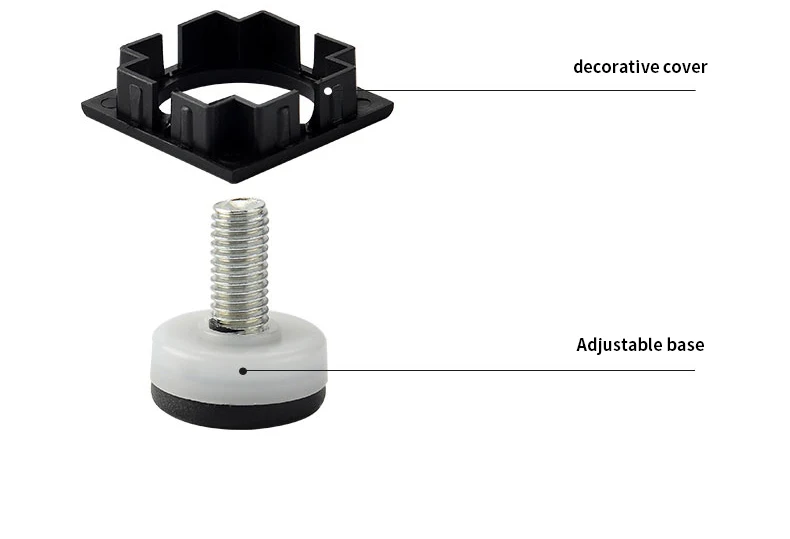 Adjustable Square Cabinet Feet Aluminum Furniture Feet Cabinet Feet Coffee Table Feet Pillar Bathroom Cabinet Support Feet