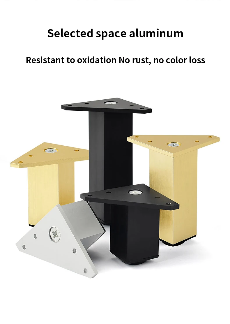 Adjustable Square Cabinet Feet Aluminum Furniture Feet Cabinet Feet Coffee Table Feet Pillar Bathroom Cabinet Support Feet