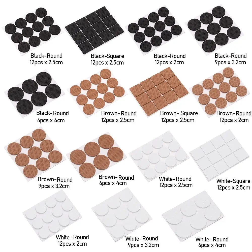 6/9/12PCS Self Adhesive Non-slip Mat Bumper Cushion Furniture Leg Foot Mat Felt Pads For Chair Table Protector Hardware