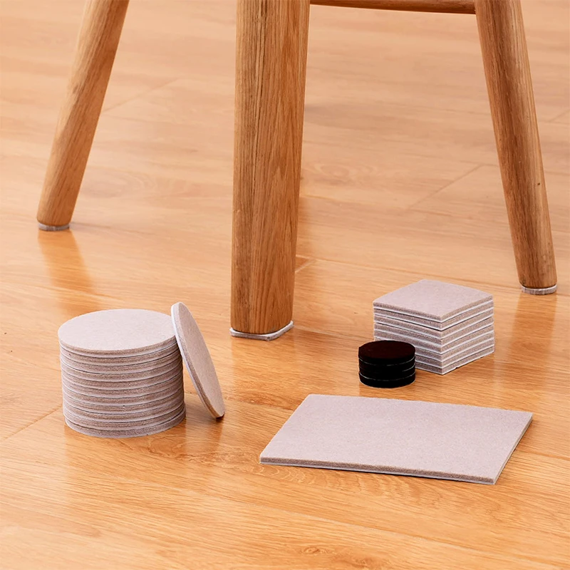 Felt Chair Leg Pads Floor Protectors Table Furniture Leg Feet Cover Caps Round 5mm Thick Anti Scratch Furniture Felt Pads