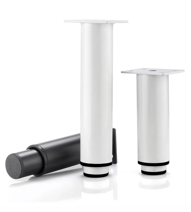 KAK Adjustable Furniture Leg Cold Rolled Steel Black White Table Feet Replacement Cabinet Sofa Metal Foot Furniture Hardware