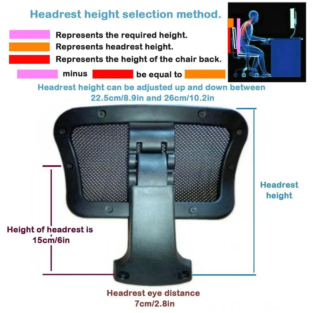 Computer Chair Headrest Pillow Adjustable Headrest For Chair Office Neck Computer Chair Headrest Without Punch