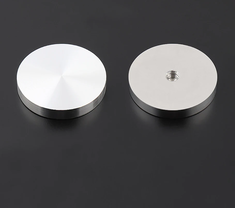 4 Pieces Aluminum Glass Table Top Adapter Circle Metal Block Disc,Suitable For Coffee Tables And Glass Tables