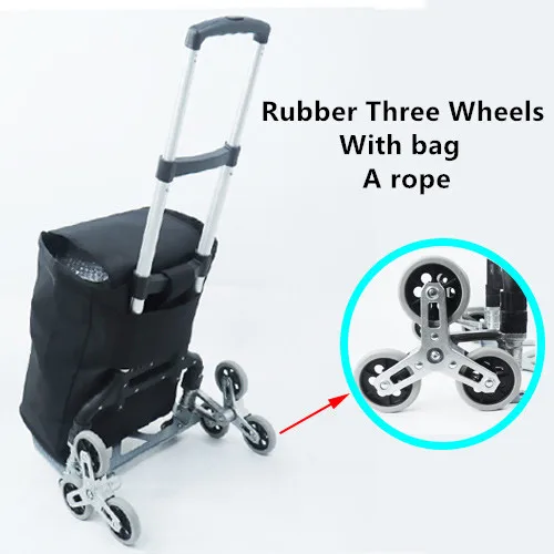 2025 NEW 150kg All Terrain Stair Climbing Cart Hand Truck with Bungee Cord Portable Folding Trolley for Upstairs Cargo with bag