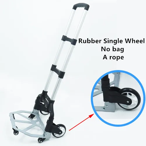 2025 NEW 150kg All Terrain Stair Climbing Cart Hand Truck with Bungee Cord Portable Folding Trolley for Upstairs Cargo with bag