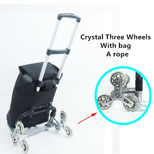 2025 NEW 150kg All Terrain Stair Climbing Cart Hand Truck with Bungee Cord Portable Folding Trolley for Upstairs Cargo with bag