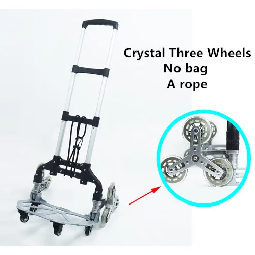 2025 NEW 150kg All Terrain Stair Climbing Cart Hand Truck with Bungee Cord Portable Folding Trolley for Upstairs Cargo with bag