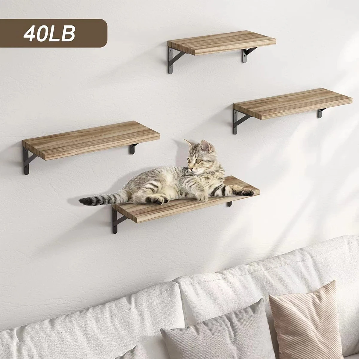Floating Shelves for Wall,Bookshelves,Wall Mounted Wood Shelf for Living Room, Bathroom, Bedroom, Kitchen, Home Decor