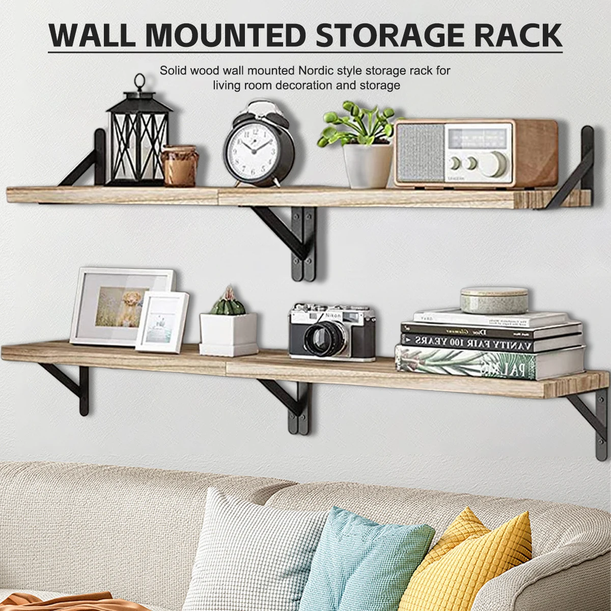 Floating Shelves for Wall,Bookshelves,Wall Mounted Wood Shelf for Living Room, Bathroom, Bedroom, Kitchen, Home Decor