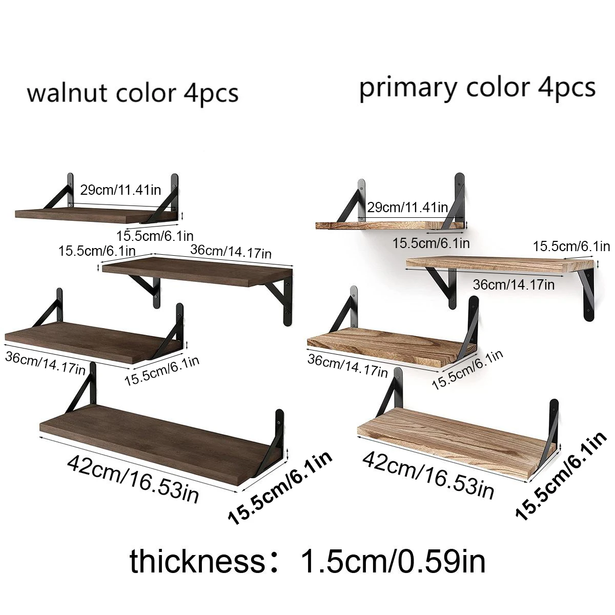 Floating Shelves for Wall,Bookshelves,Wall Mounted Wood Shelf for Living Room, Bathroom, Bedroom, Kitchen, Home Decor