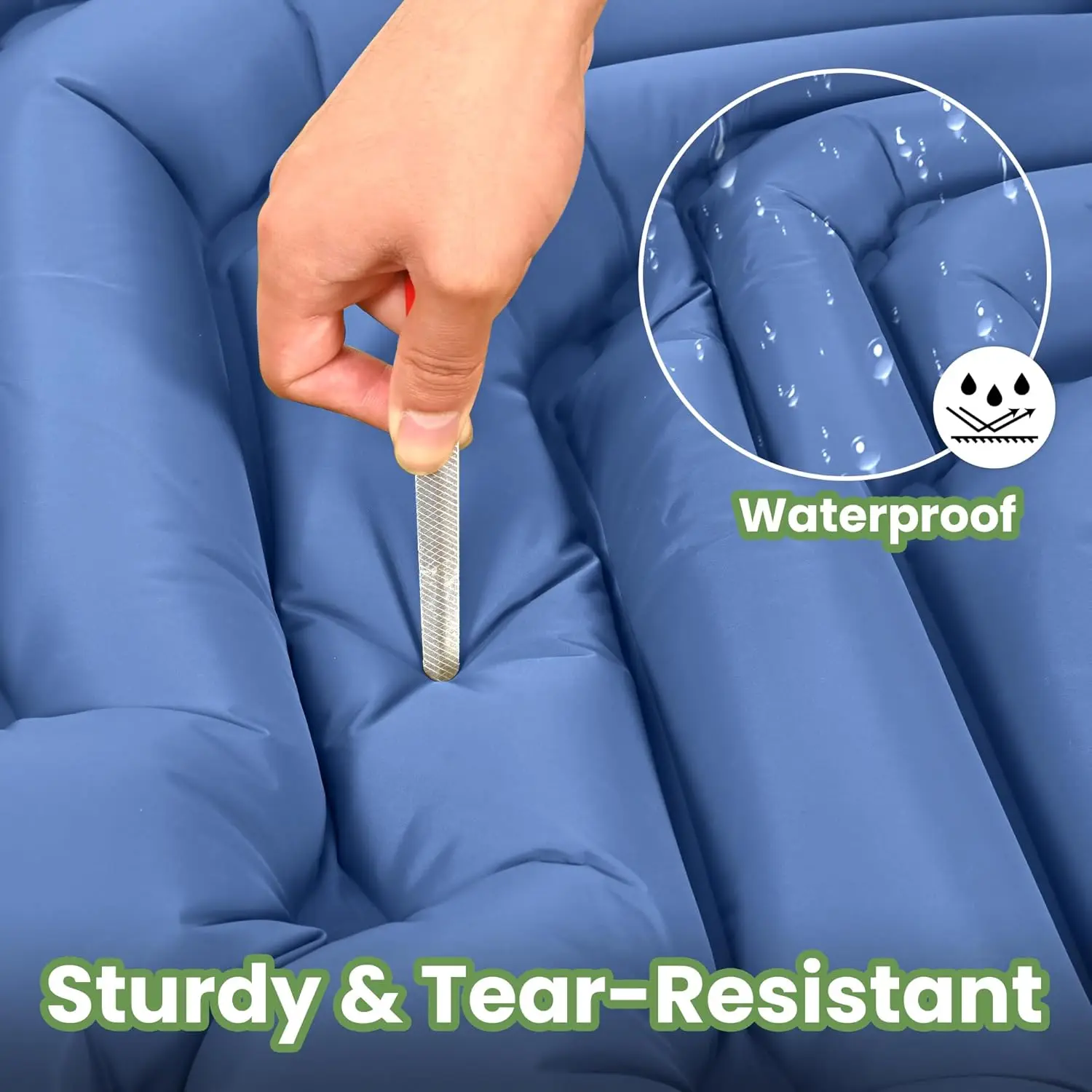 Outdoor Camping Inflatable Mattress Sleeping Pad With Pillows Ultralight Air Mat Built In Inflator Pump Hiking