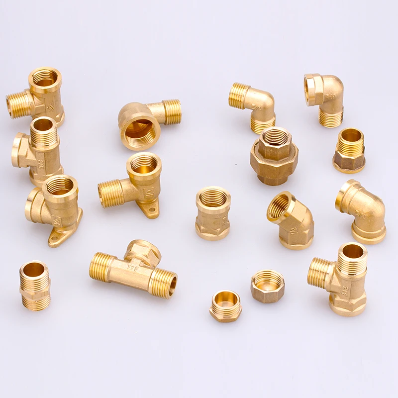 Brass Connector BSP 1/8"1/4"3/8"1/2"3/4"1"1-1/4"1-1/2"2" Female Male Thread Equals 2/3/4 Way Tee Type Straight Elbow Adapter