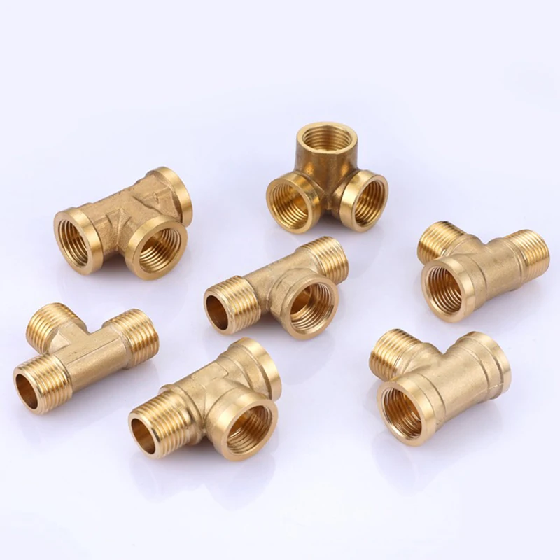 Brass Connector BSP 1/8"1/4"3/8"1/2"3/4"1"1-1/4"1-1/2"2" Female Male Thread Equals 2/3/4 Way Tee Type Straight Elbow Adapter