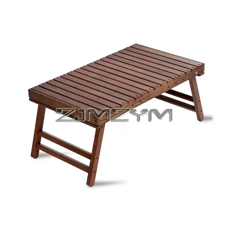 Outdoor Solid Wood Table Portable Folding Table Camping Hiking Barbecue Small Table Self-driving Tour Rack Picnic Table