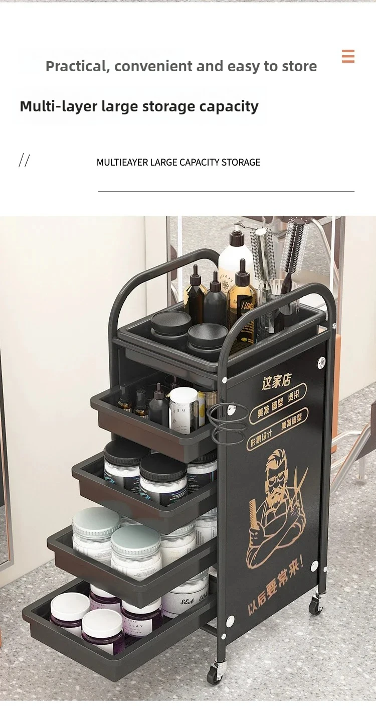 Hairdresser Tool Trolley Cart Rolling Barber Lash and Tattoo Cart for Spa and Salon Use Portable Salon Organizer