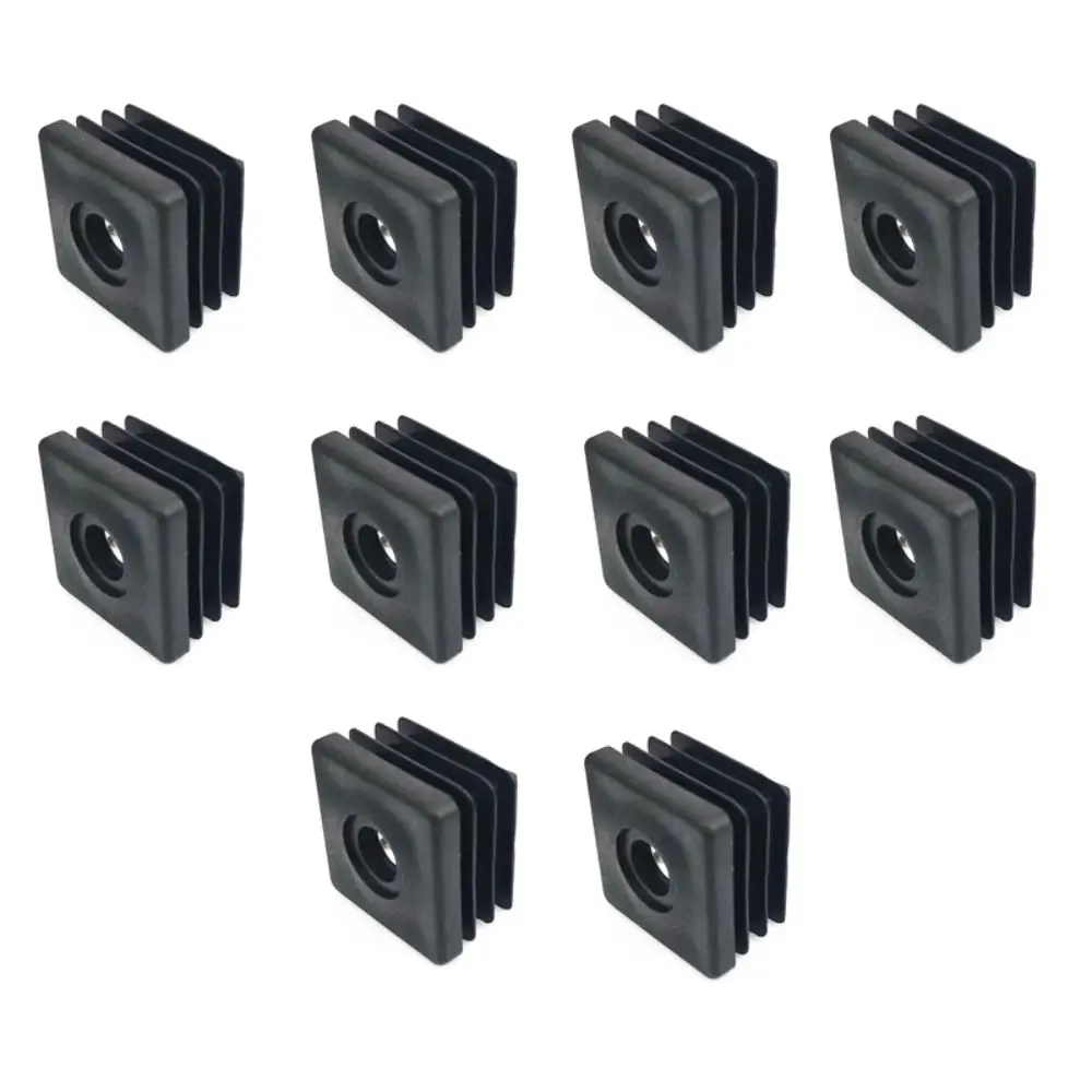 10pcs Square Plastic Pipe Tube Wihtout M6 Hole Plug Pipe Plugs Blanking End Caps Nut Foot Pad Balance Wheel Accessories