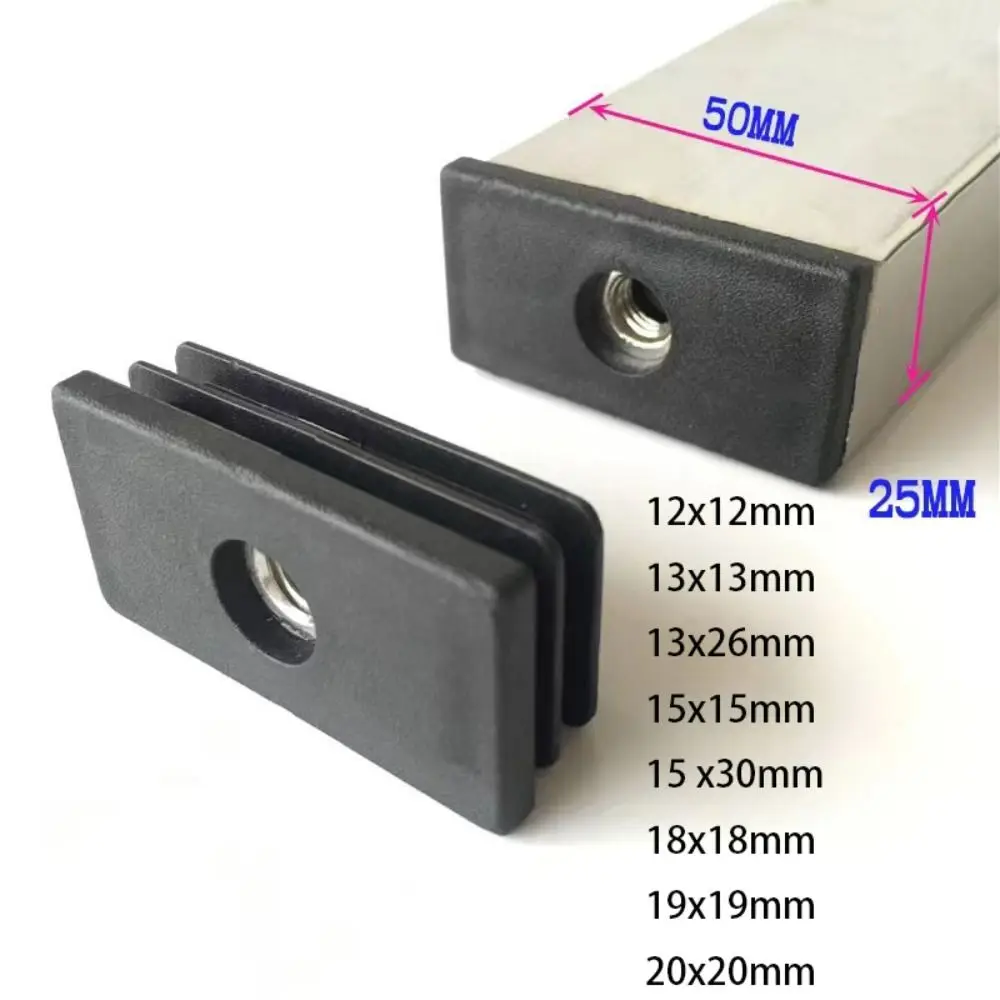 10pcs Square Plastic Pipe Tube Wihtout M6 Hole Plug Pipe Plugs Blanking End Caps Nut Foot Pad Balance Wheel Accessories