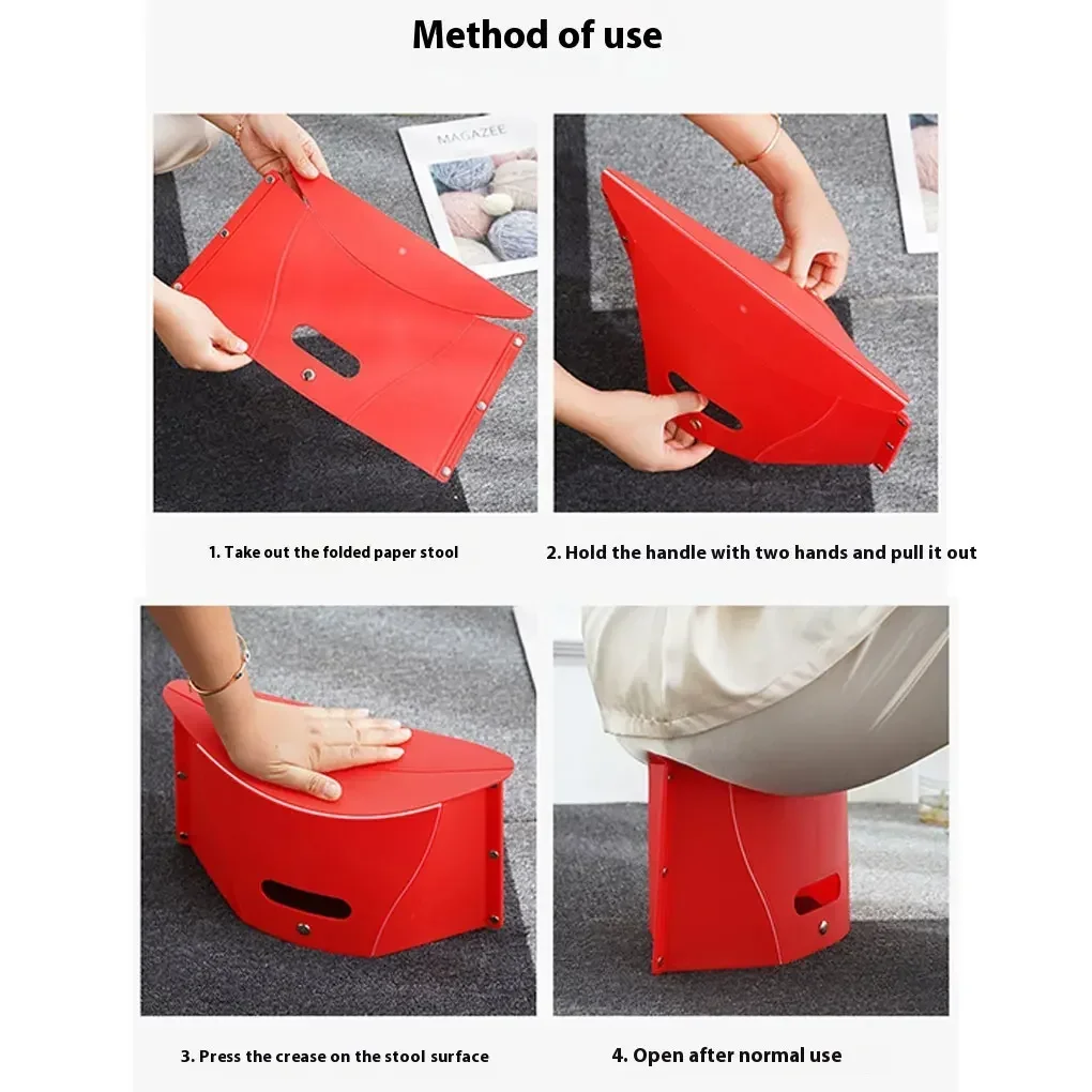 Multi Function Portable Folding Stool Non Slip Plastic Chair Outdoor Camping Fishing Card Folding Shrink Hand Basket Step Stool