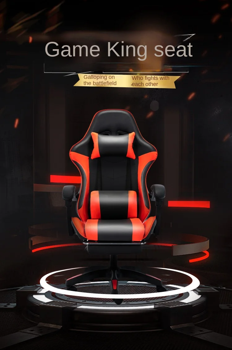 UVR Girls Computer Chair Home Office Chair Ergonomic Backrest Sponge Cushion with Footrest Professional Computer Game Chair