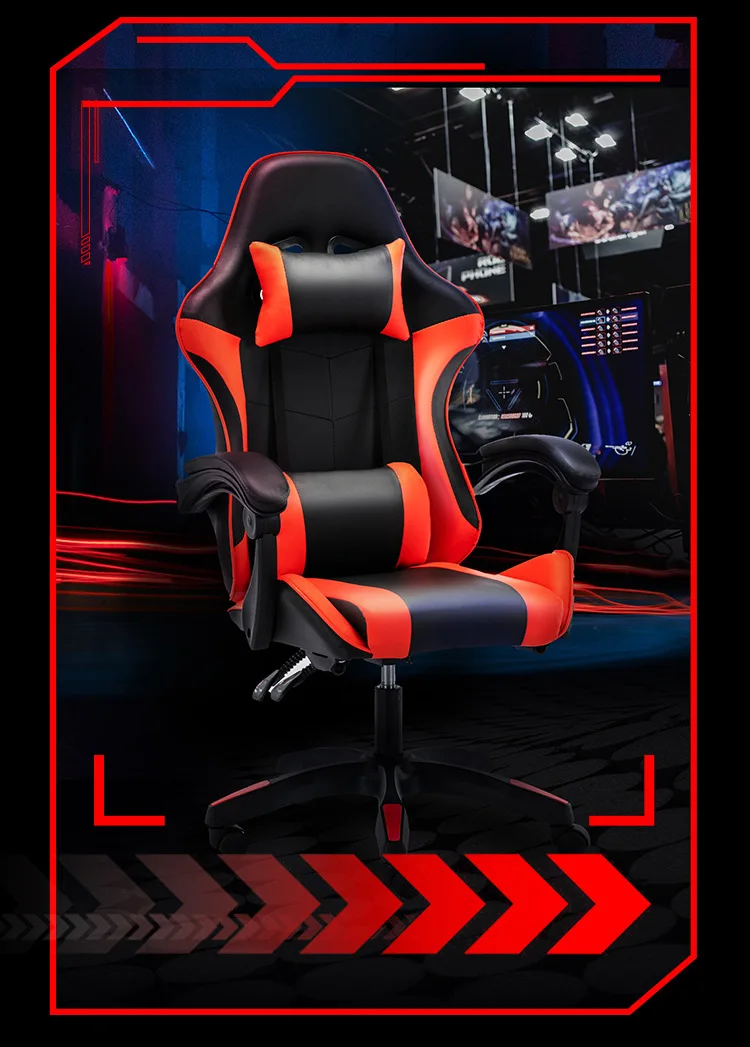 UVR Girls Computer Chair Home Office Chair Ergonomic Backrest Sponge Cushion with Footrest Professional Computer Game Chair