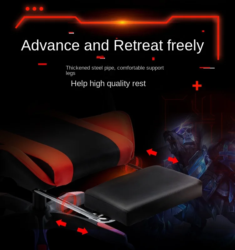 UVR Girls Computer Chair Home Office Chair Ergonomic Backrest Sponge Cushion with Footrest Professional Computer Game Chair
