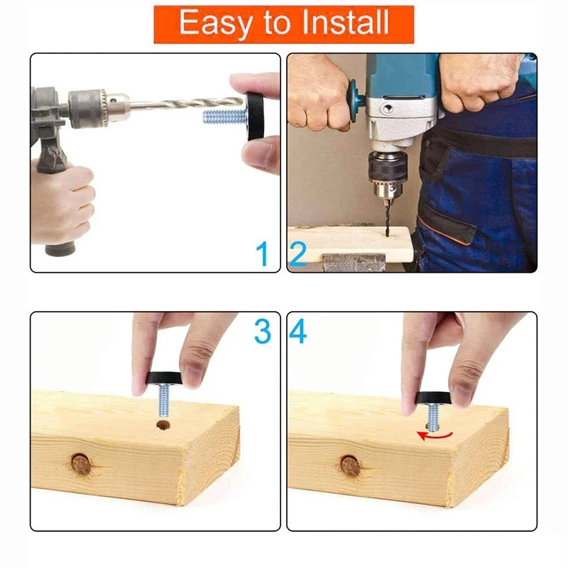 M6 M8 M10 Furniture Legs Anti-Slip Table Cabinet Leg Pads Adjustable Feet Floor Protector 5pcs