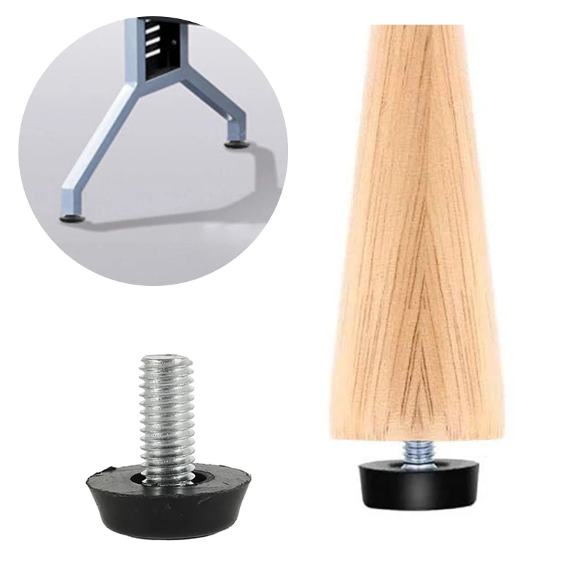 M6 M8 M10 Furniture Legs Anti-Slip Table Cabinet Leg Pads Adjustable Feet Floor Protector 5pcs