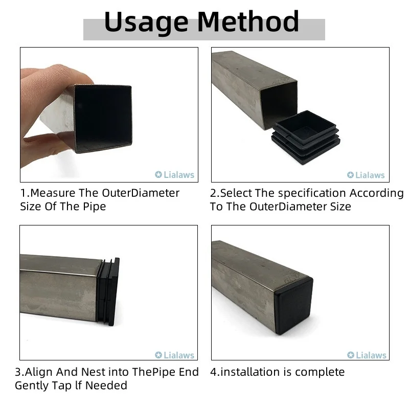 3/5/10/20/30/50pcs Rectangular Pipe Plug Square Plastic Blanking End Caps Table Pipe Inserts Plug Anti Slip Furniture Foot Cover