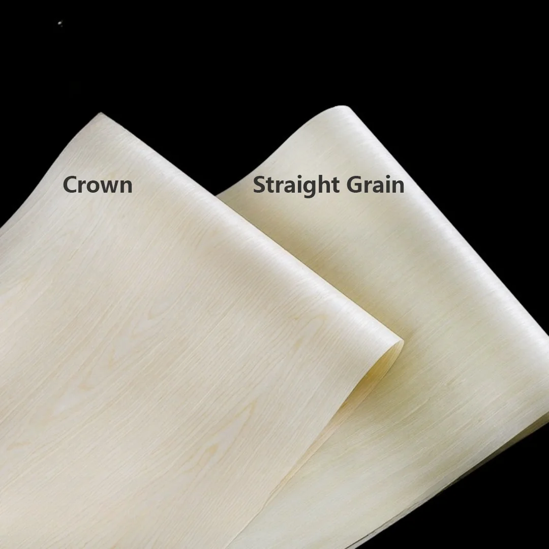 58x250cm Maple Grain Engineered Wood Veneer - Crown & Straight Grain Wood Sheets for Furniture Renovation Wall Paneling