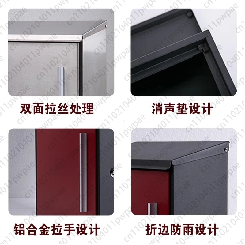 Mailbox, European-style Modern Villa Outdoor Mailbox, Large Suggestion Box, Letterbox, Creative Stainless Steel