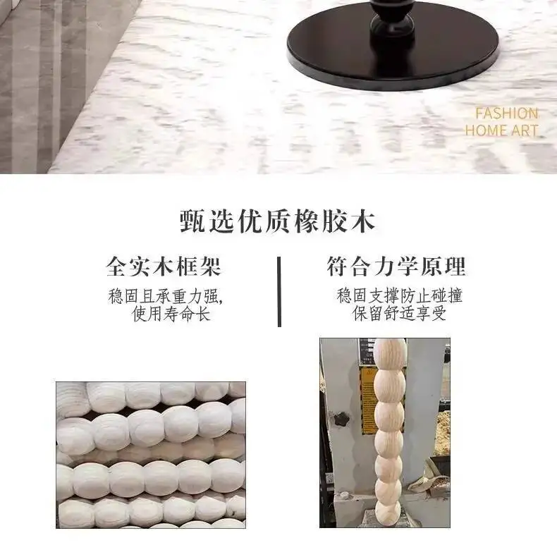 Natural Retro Marble Coffee Table Living Room Balcony Round Table Side Table French Home Bedside Tables Stone Tabletop