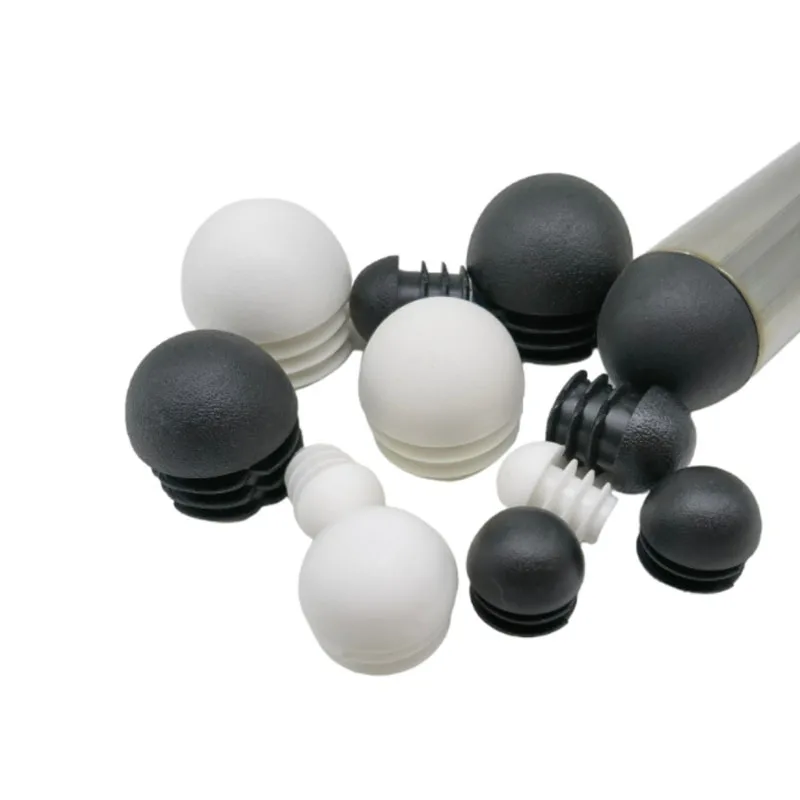 Black/White Plastic Round Pipe Plug Tube Non-Slip Chair Leg Foot Dust Cover Domed End Caps Floor Protector Pad Dia 13mm-40mm