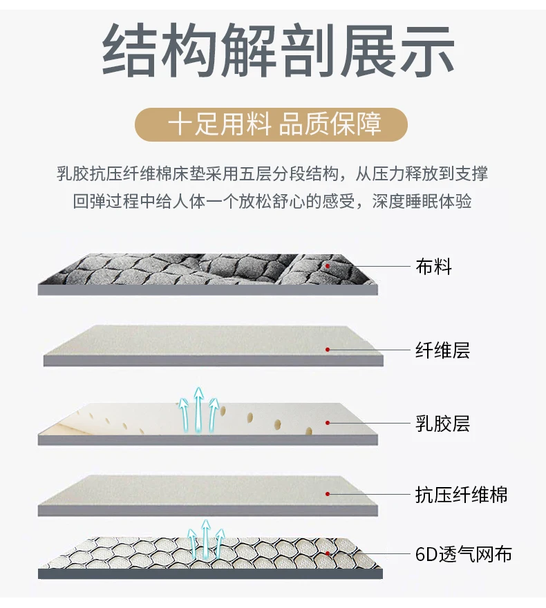 Super Soft Latex Mattresses Sponge Slow Rebound Tatami Mat Family Bedspread Twin King Queen Full Size Student Dormitory Mattress