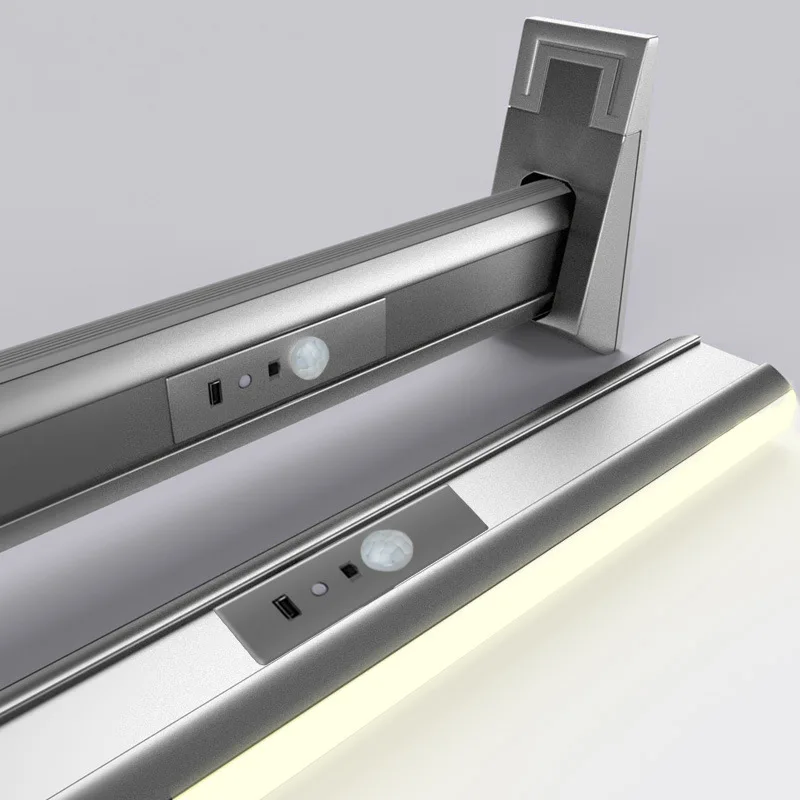 Aqumotic Armoire Hanger Cloth Pole LED Light Human Induction Lamp 1pc Charging Accessories for Wardrobe Free Tailoring Metal Rod