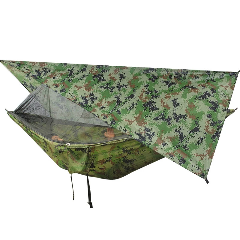 Outdoor Camping Anti-Mosquito Hammock Hanging-Bed Parachute Fabric Mosquito-Net Sleeping-Swing Hunting Lightweight Portable Camp