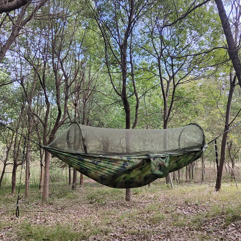 Outdoor Camping Anti-Mosquito Hammock Hanging-Bed Parachute Fabric Mosquito-Net Sleeping-Swing Hunting Lightweight Portable Camp