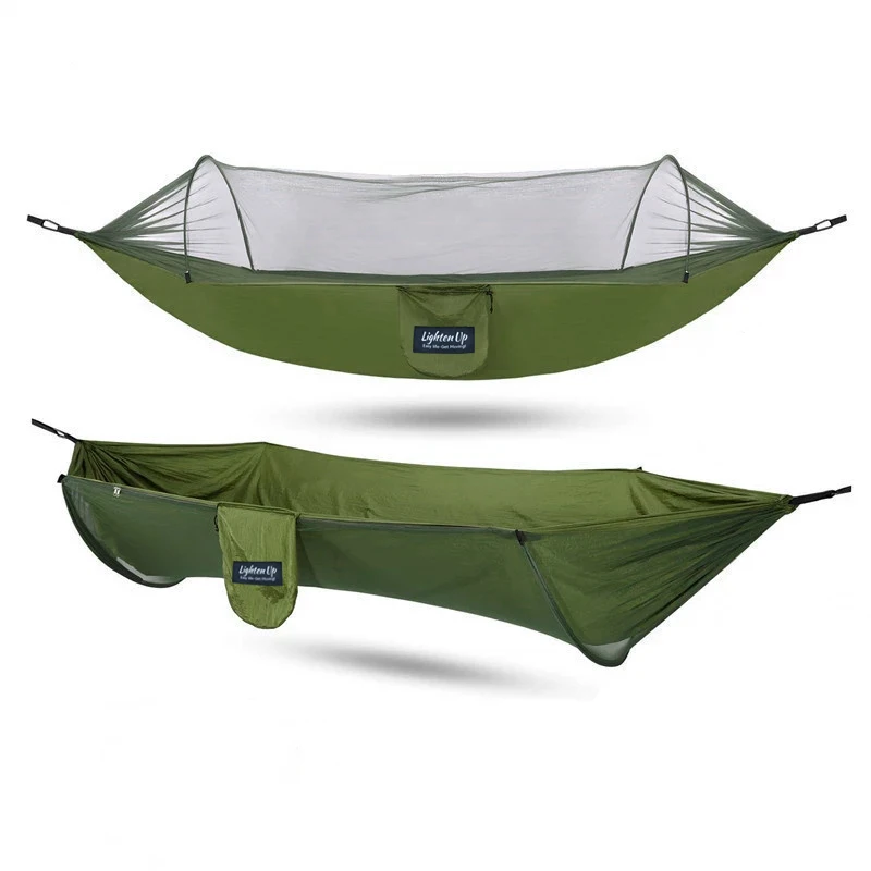 Outdoor Camping Anti-Mosquito Hammock Hanging-Bed Parachute Fabric Mosquito-Net Sleeping-Swing Hunting Lightweight Portable Camp