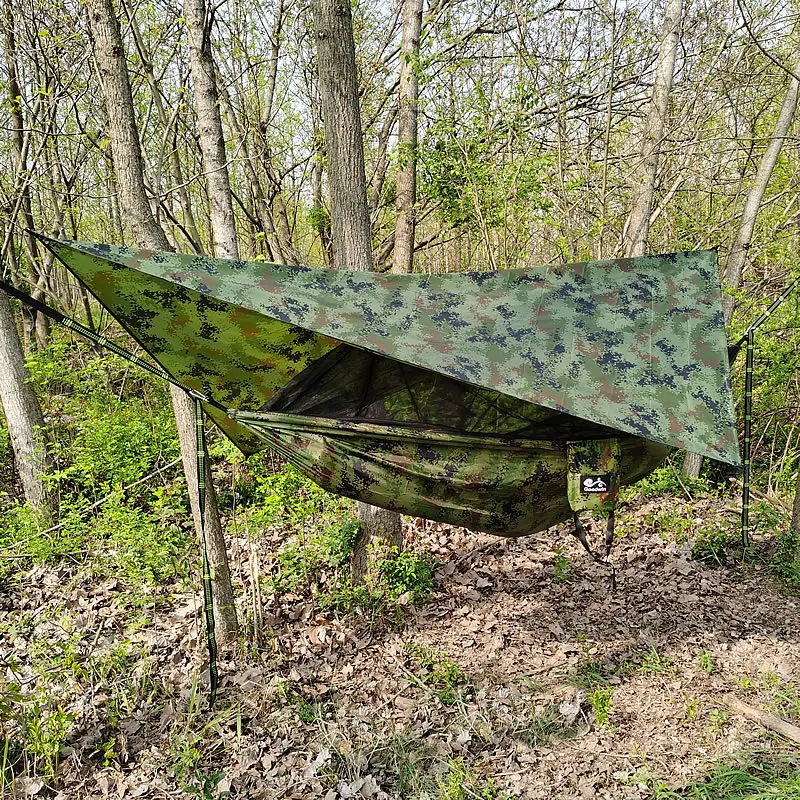 Outdoor Camping Anti-Mosquito Hammock Hanging-Bed Parachute Fabric Mosquito-Net Sleeping-Swing Hunting Lightweight Portable Camp